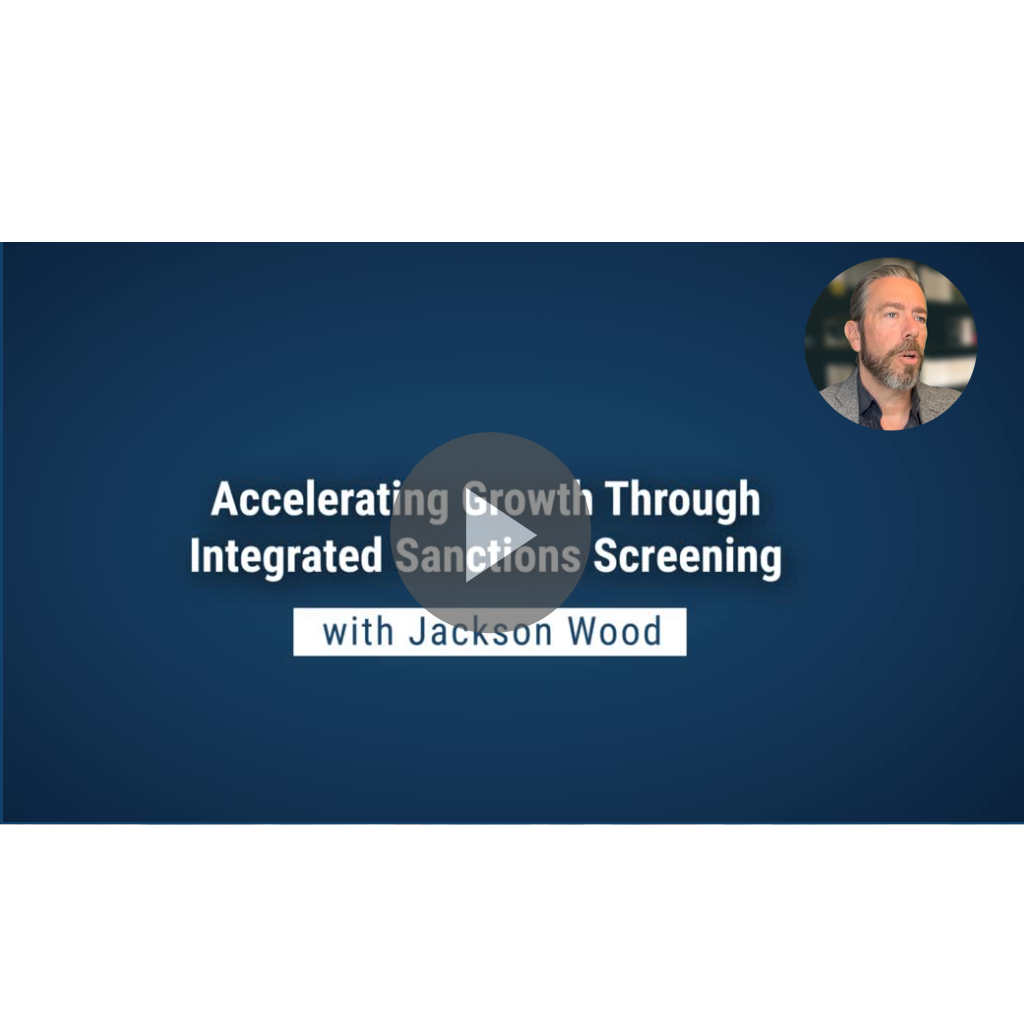 title page for a video on integrated denied party screening by Descartes Jackson Wood